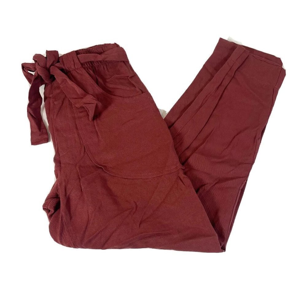 Dolan Anthro Women Left Coast Northwestern Jogger Belted Pants Rust XS High Rise
